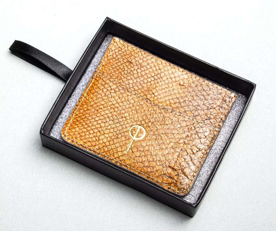 Porte-cartes en cuir de peau de saumon "Flavis Cardholder"