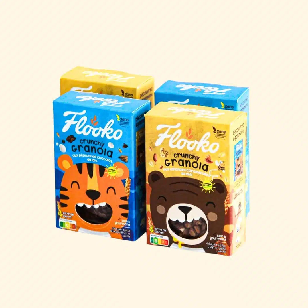 Granola Crunchy Paquet de 6 (3 paquets de 35g au chocolat au lait et 3 paquets de 35g aux amandes caramélisées au miel)
