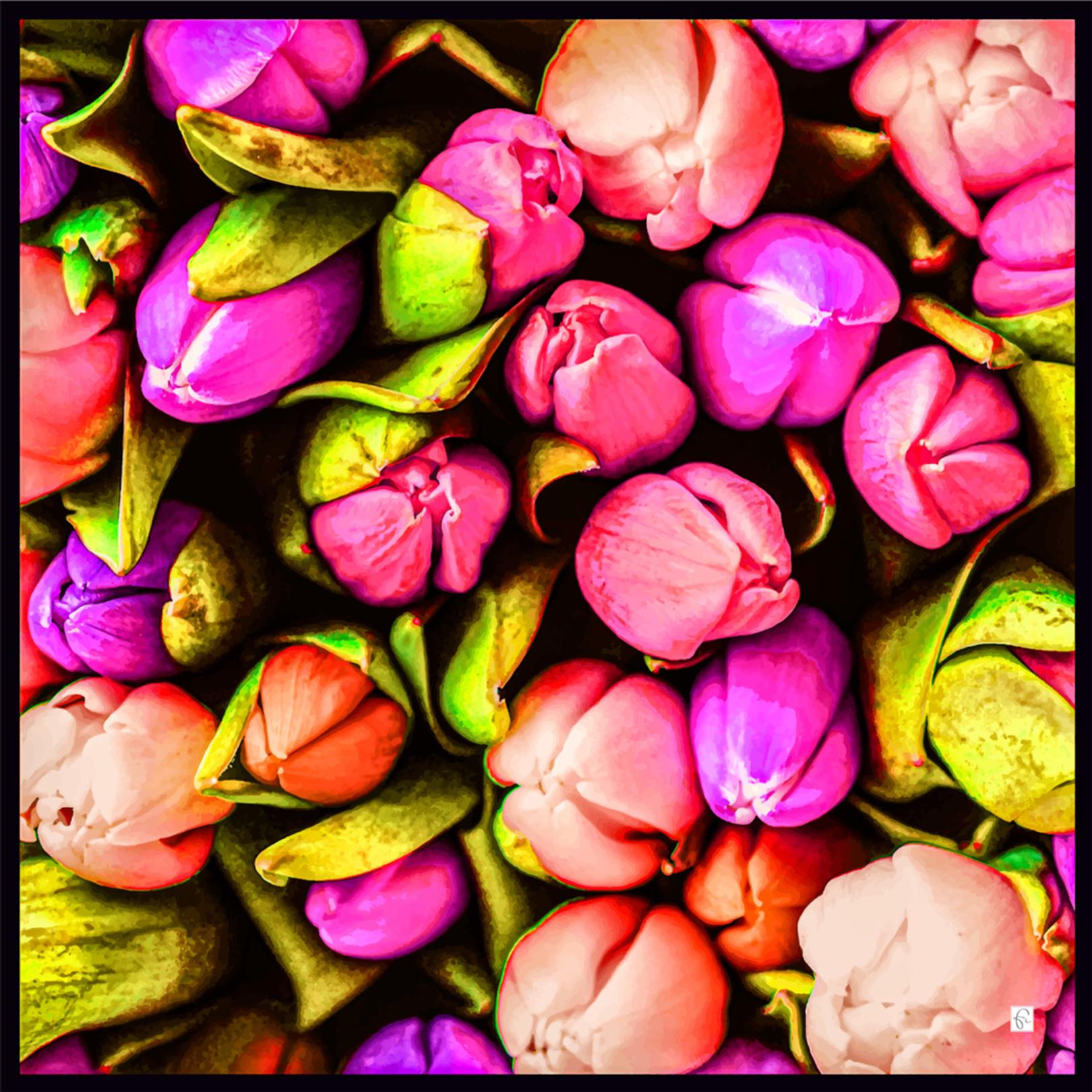 Natural silk scarf in pink "From the inception"