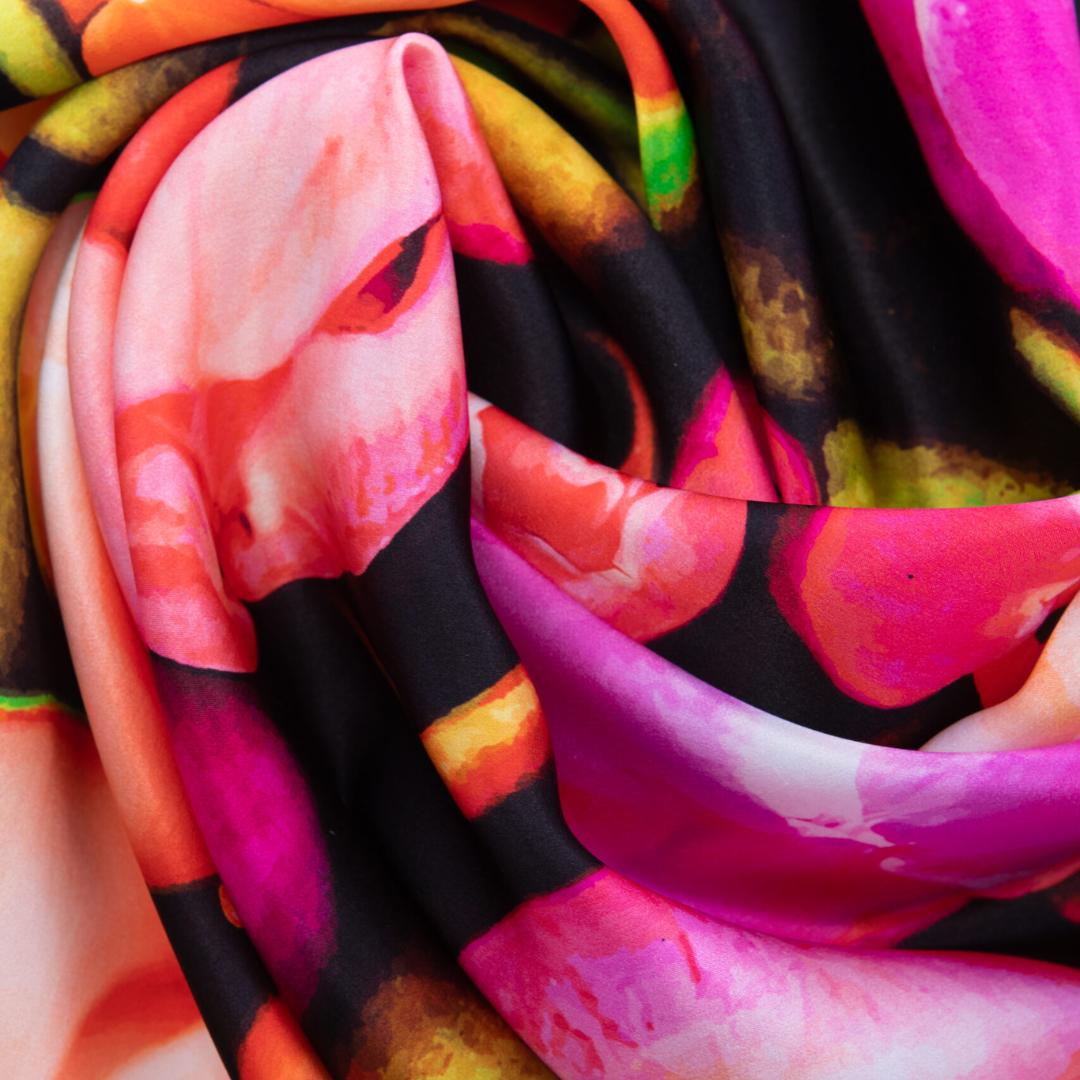 Natural silk scarf in pink "From the inception"