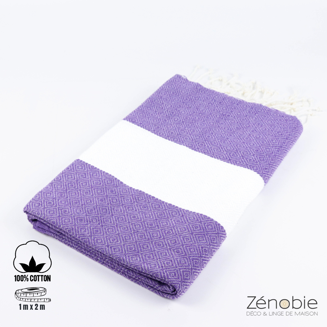 Fouta coton Diamant 100% naturel : Élégance et confort assurés