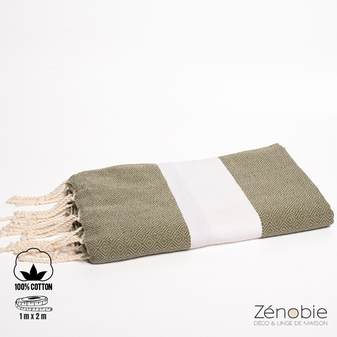 Fouta coton Diamant 100% naturel : Élégance et confort assurés