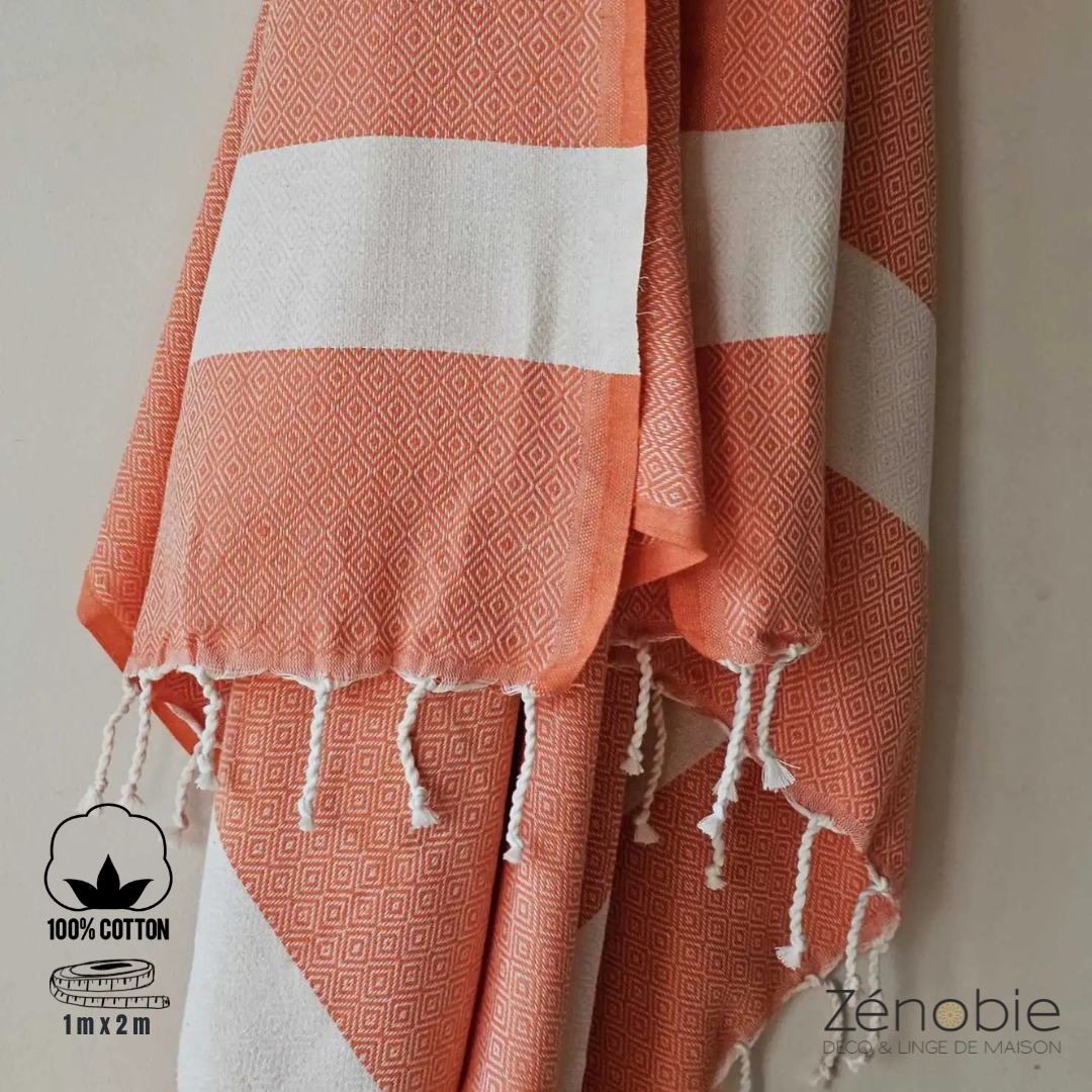 Fouta coton Diamant 100% naturel : Élégance et confort assurés