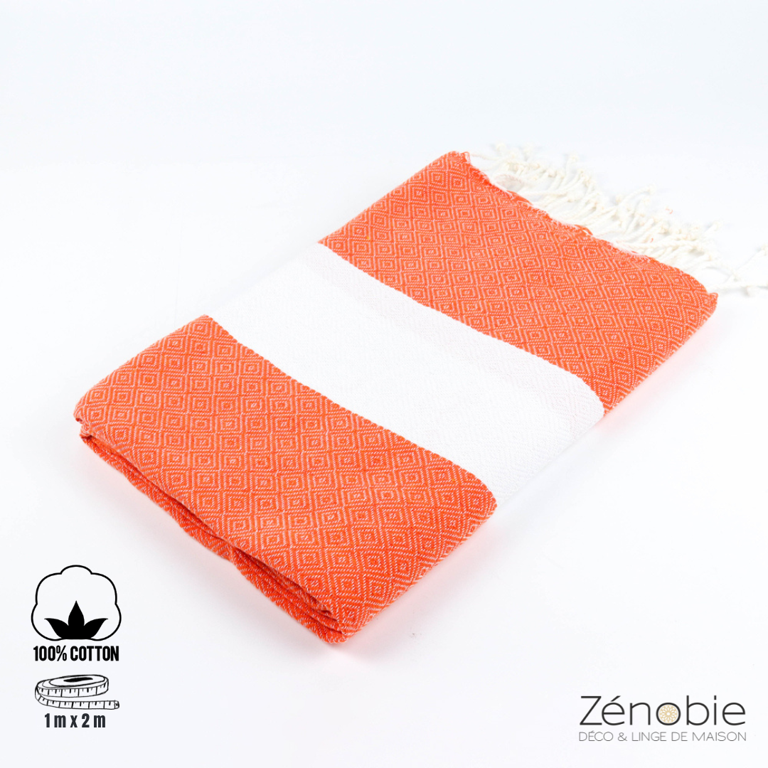 Fouta coton Diamant 100% naturel : Élégance et confort assurés