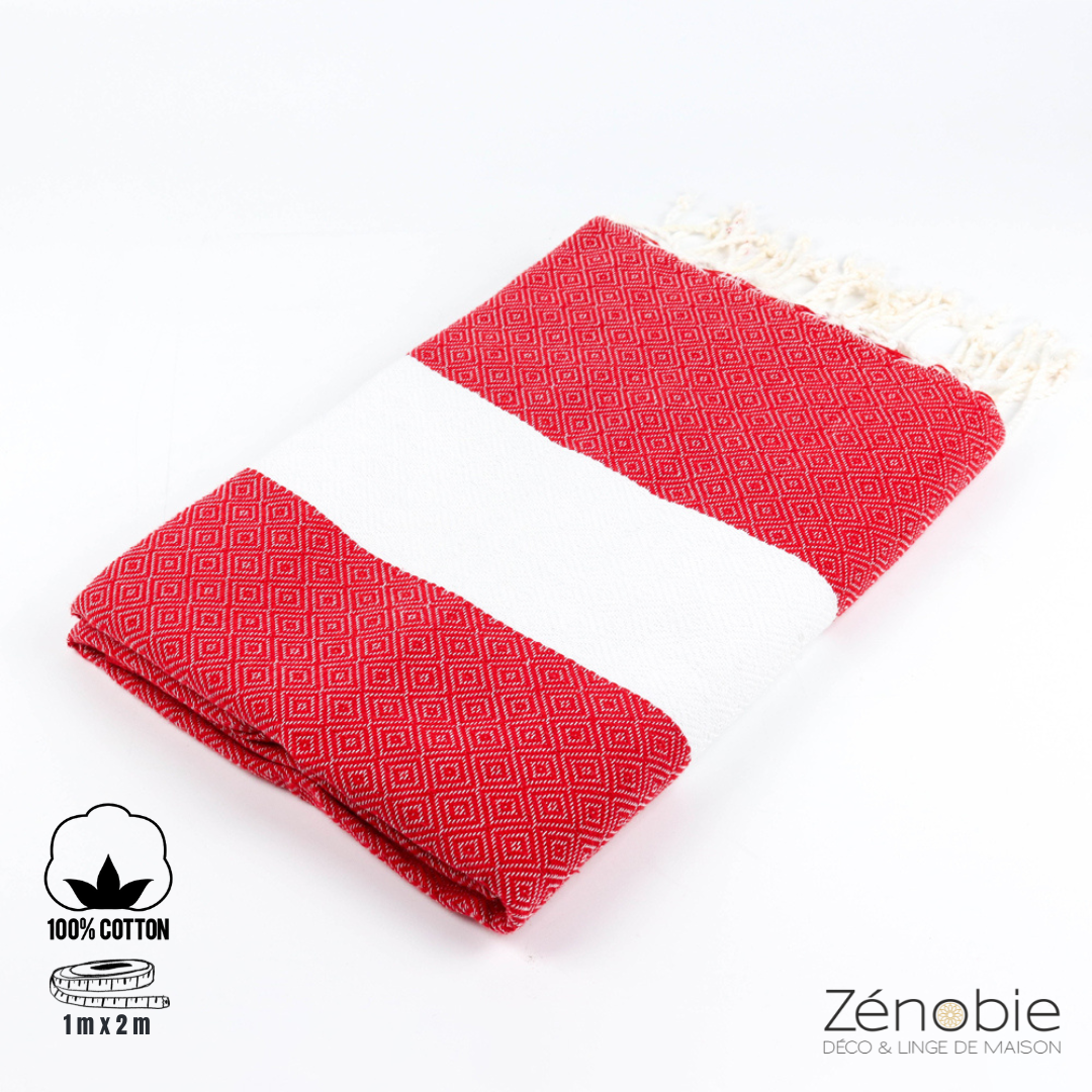 Fouta coton Diamant 100% naturel : Élégance et confort assurés