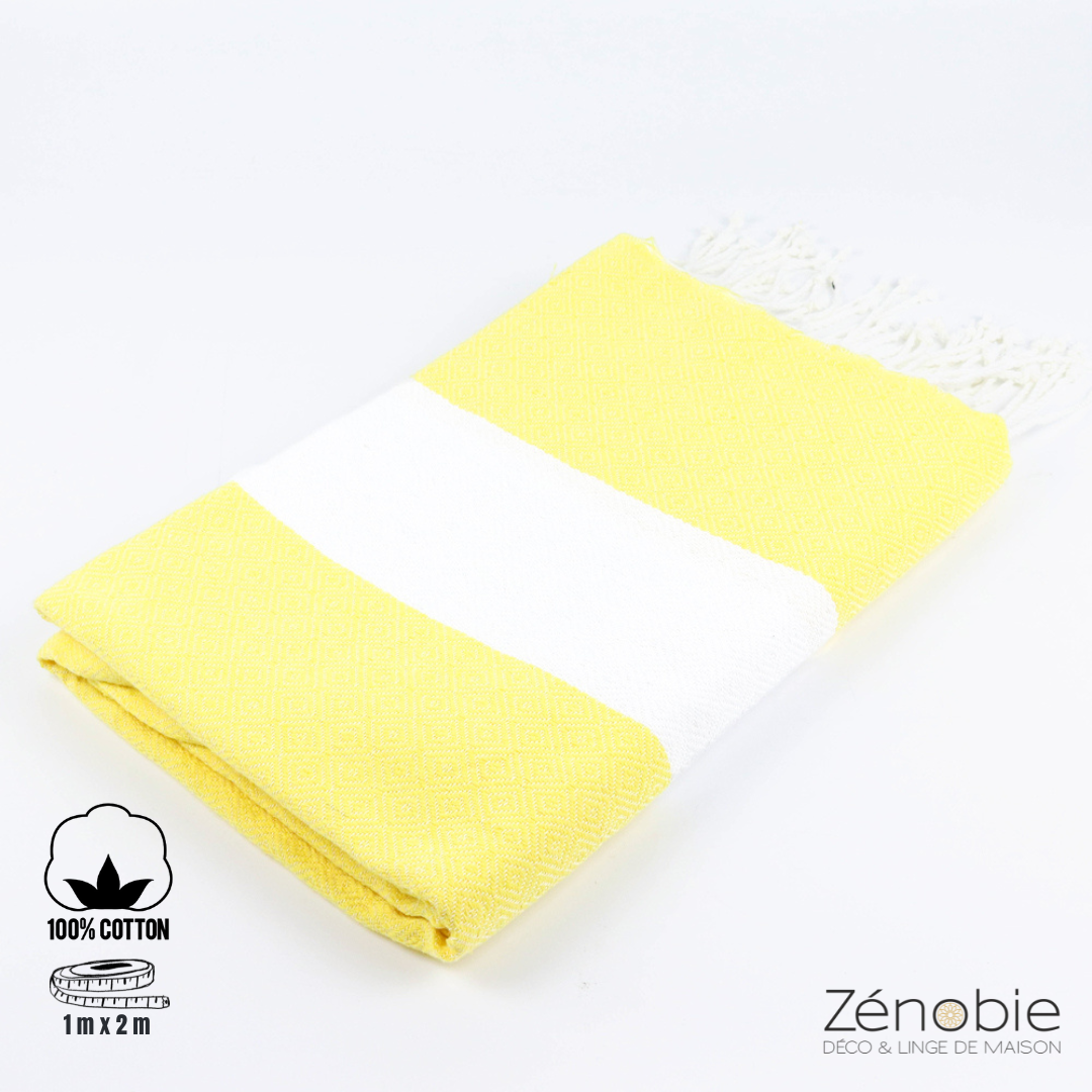 Fouta coton Diamant 100% naturel : Élégance et confort assurés