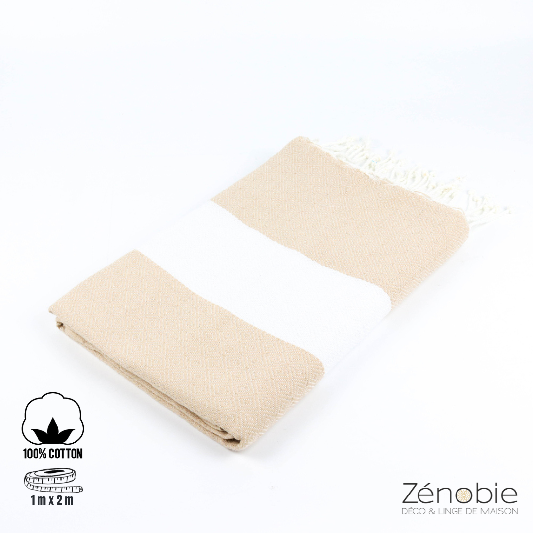 Fouta coton Diamant 100% naturel : Élégance et confort assurés