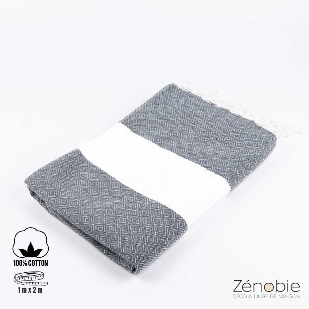 Fouta coton Diamant 100% naturel : Élégance et confort assurés