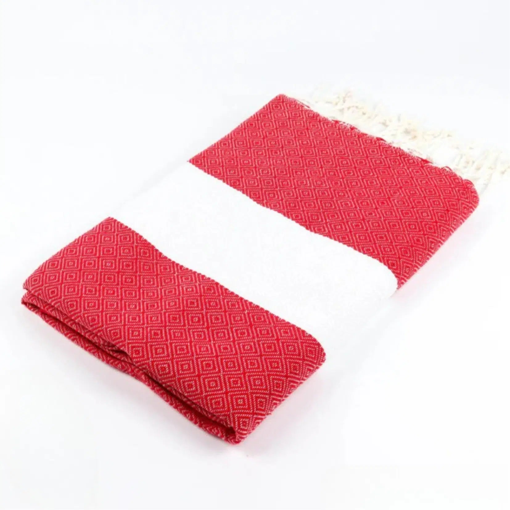 Fouta coton Diamant rouge