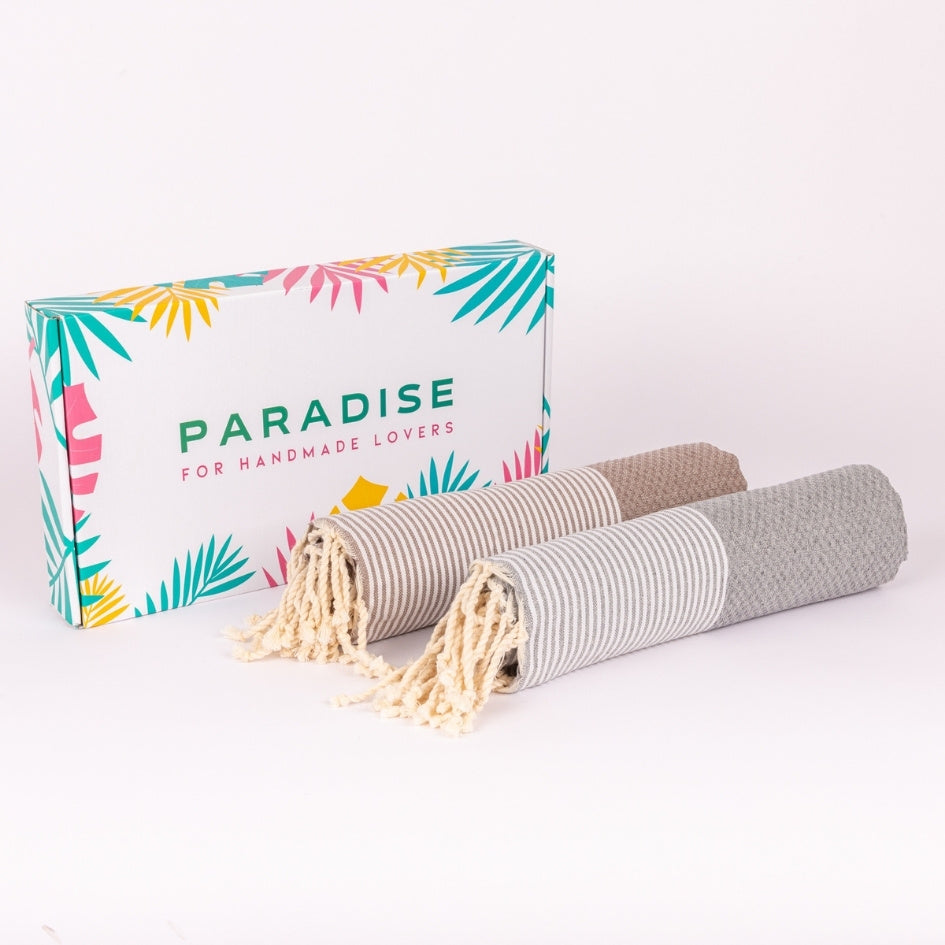 Lot de 2 foutas style Santorin