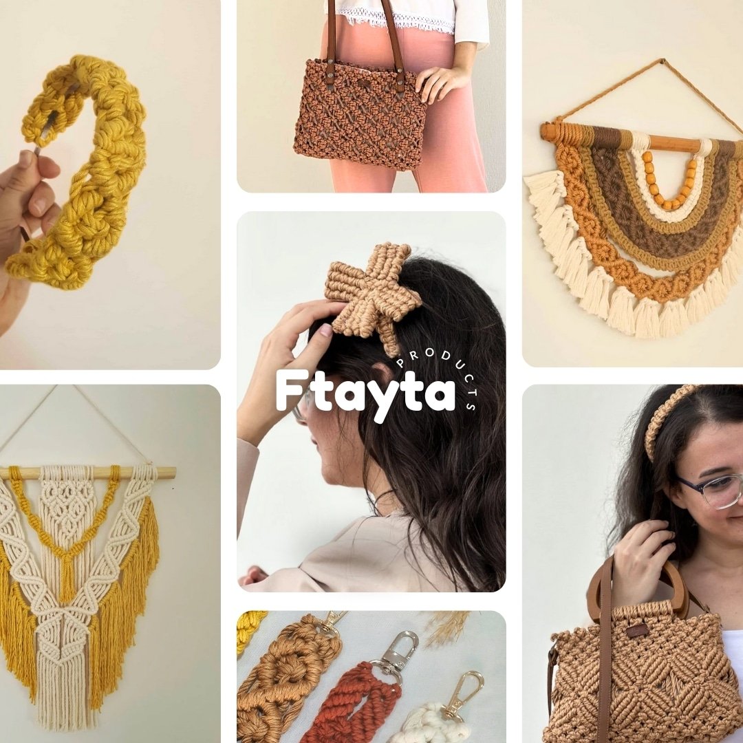 Sac rouge en macramé avec bandoulière