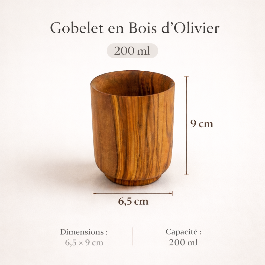 Gobelet Bois d'Olivier Élégance Naturelle pour Vos Boissons