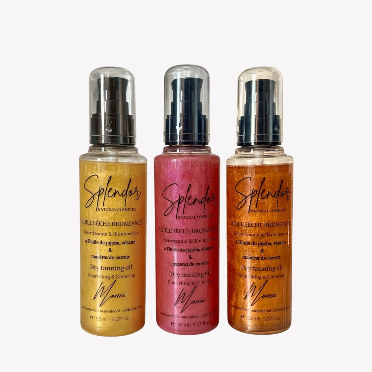 Huile sèche paillété bronzonte à base du Monoï