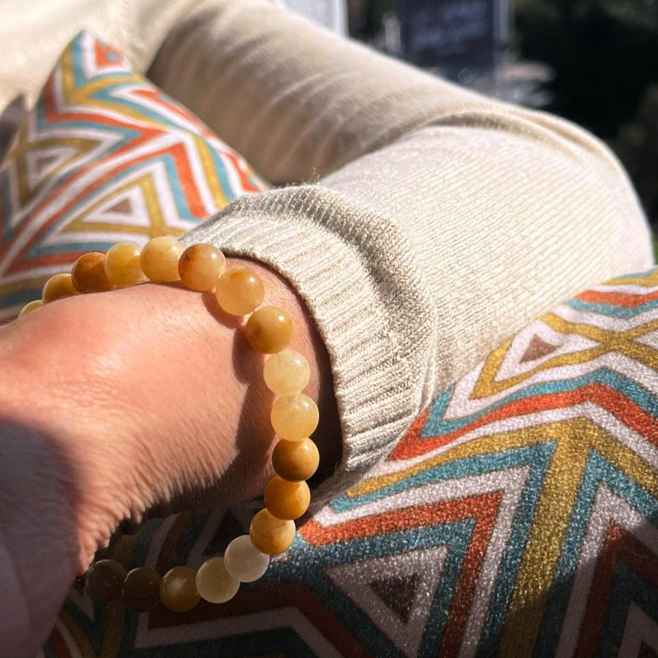 Bracelet PURETE & PAIX en pierre jadéite jaune