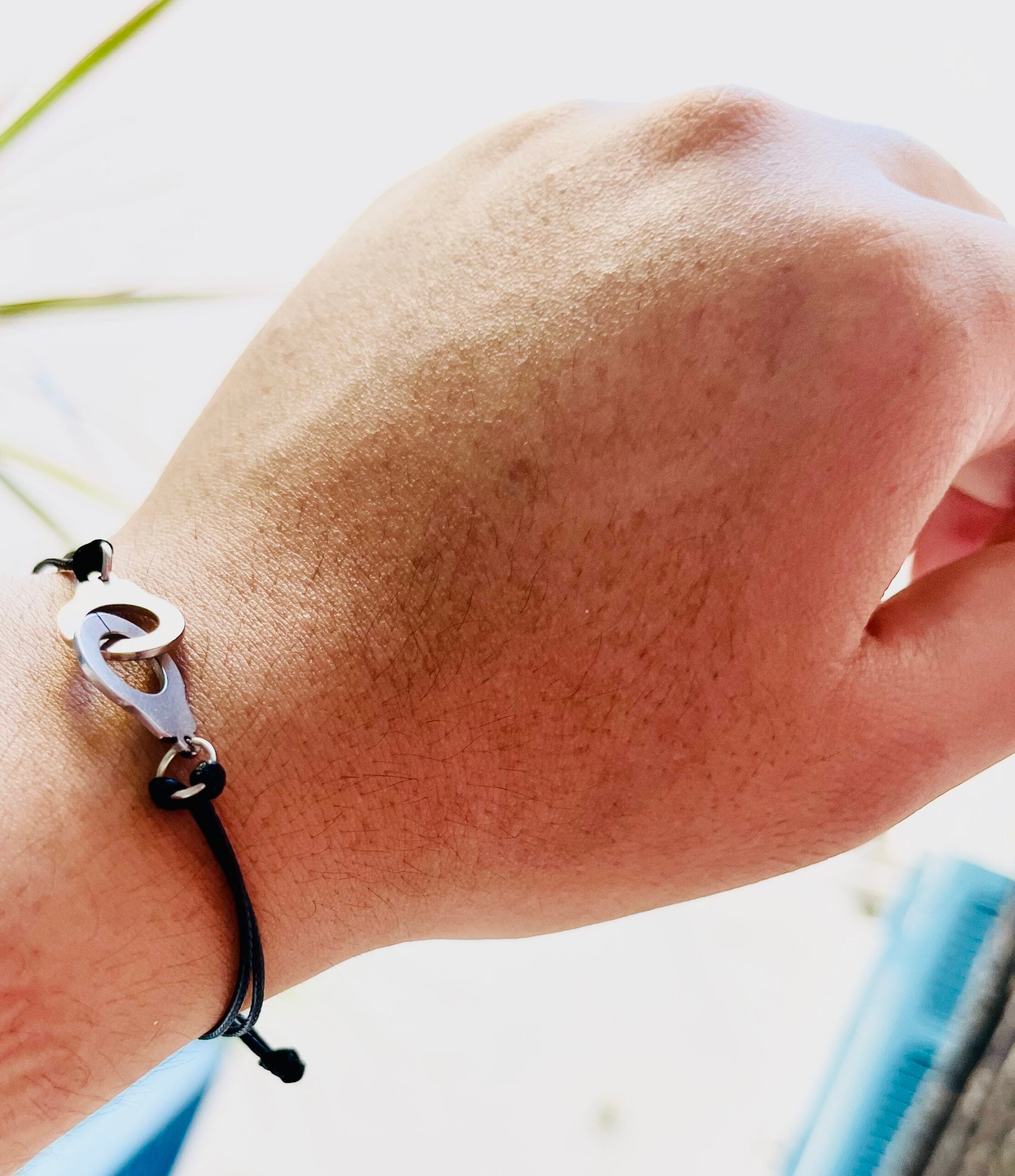Bracelet menottes en acier inoxydable unisexe