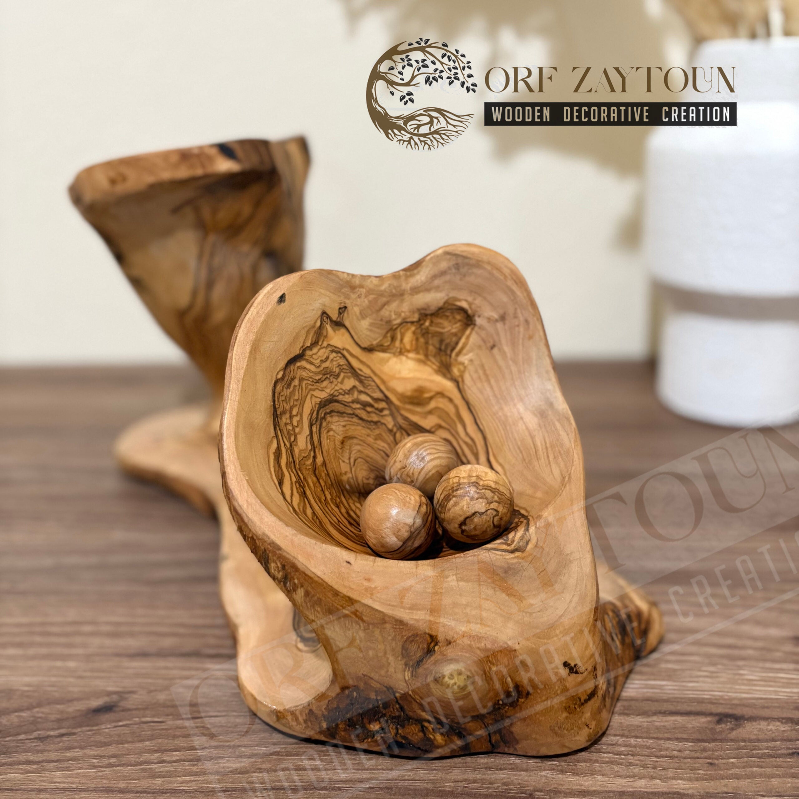 Pièce décorative en bois d’olivier
