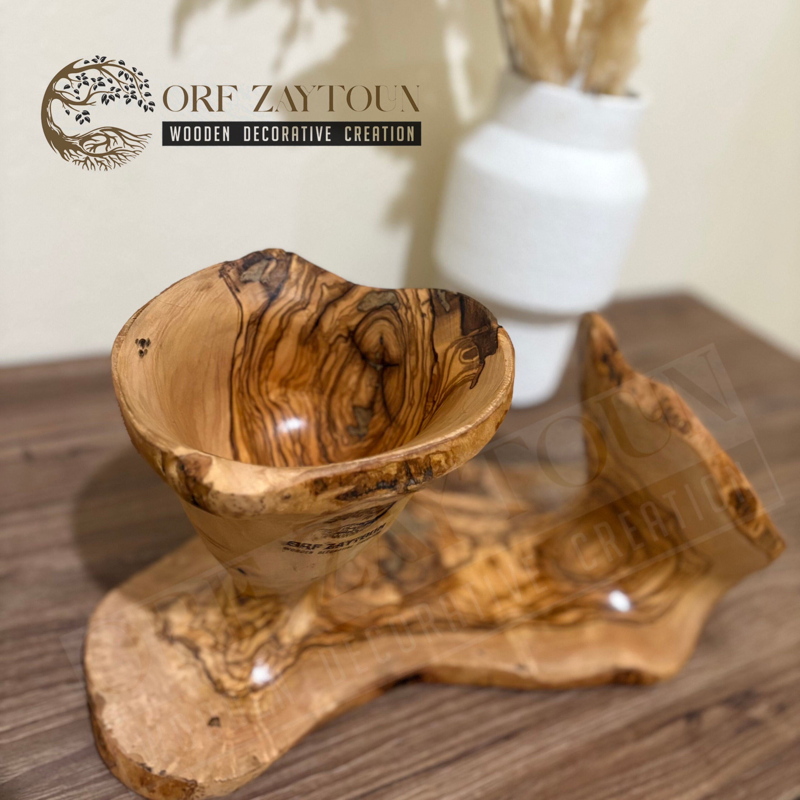 Pièce décorative en bois d’olivier