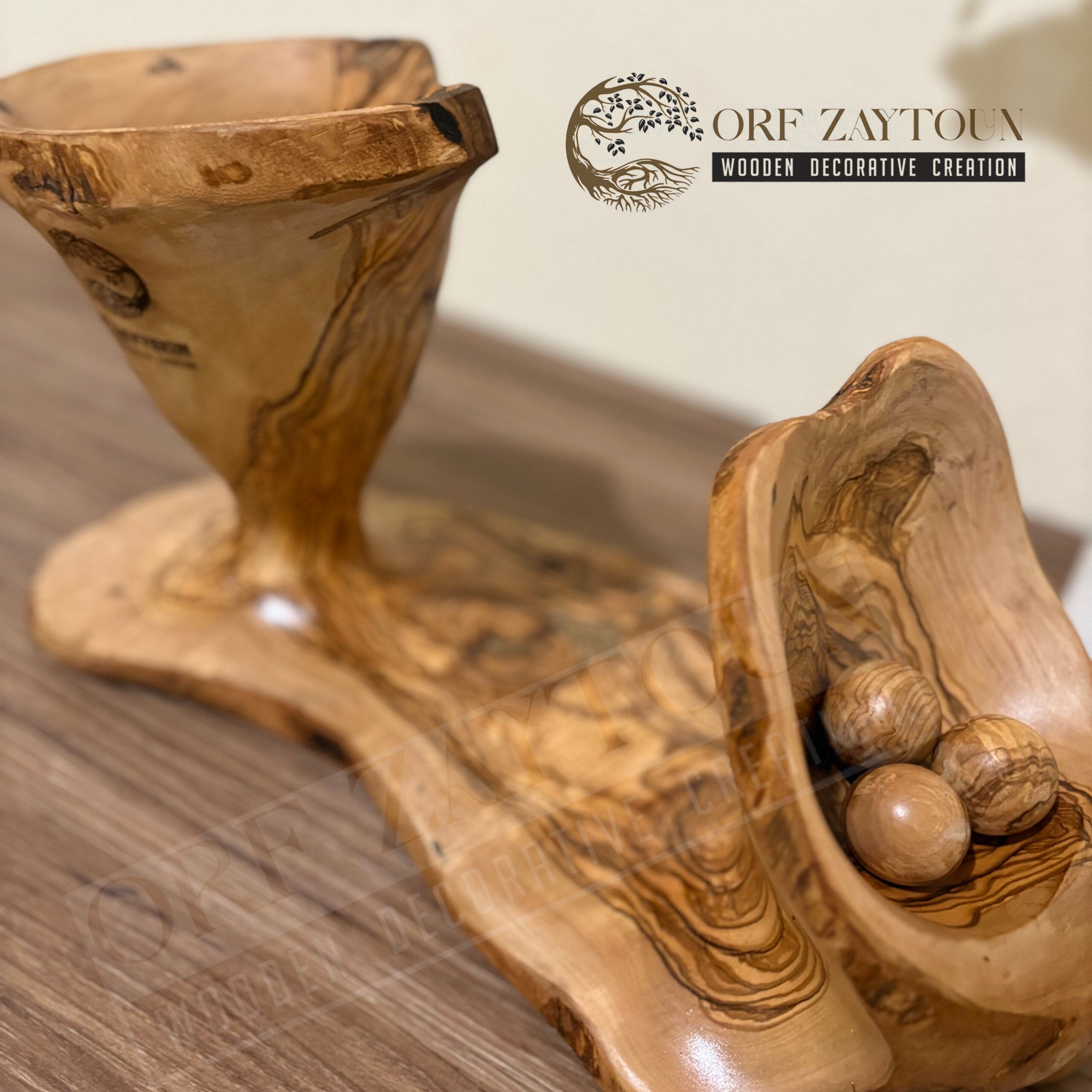 Pièce décorative en bois d’olivier