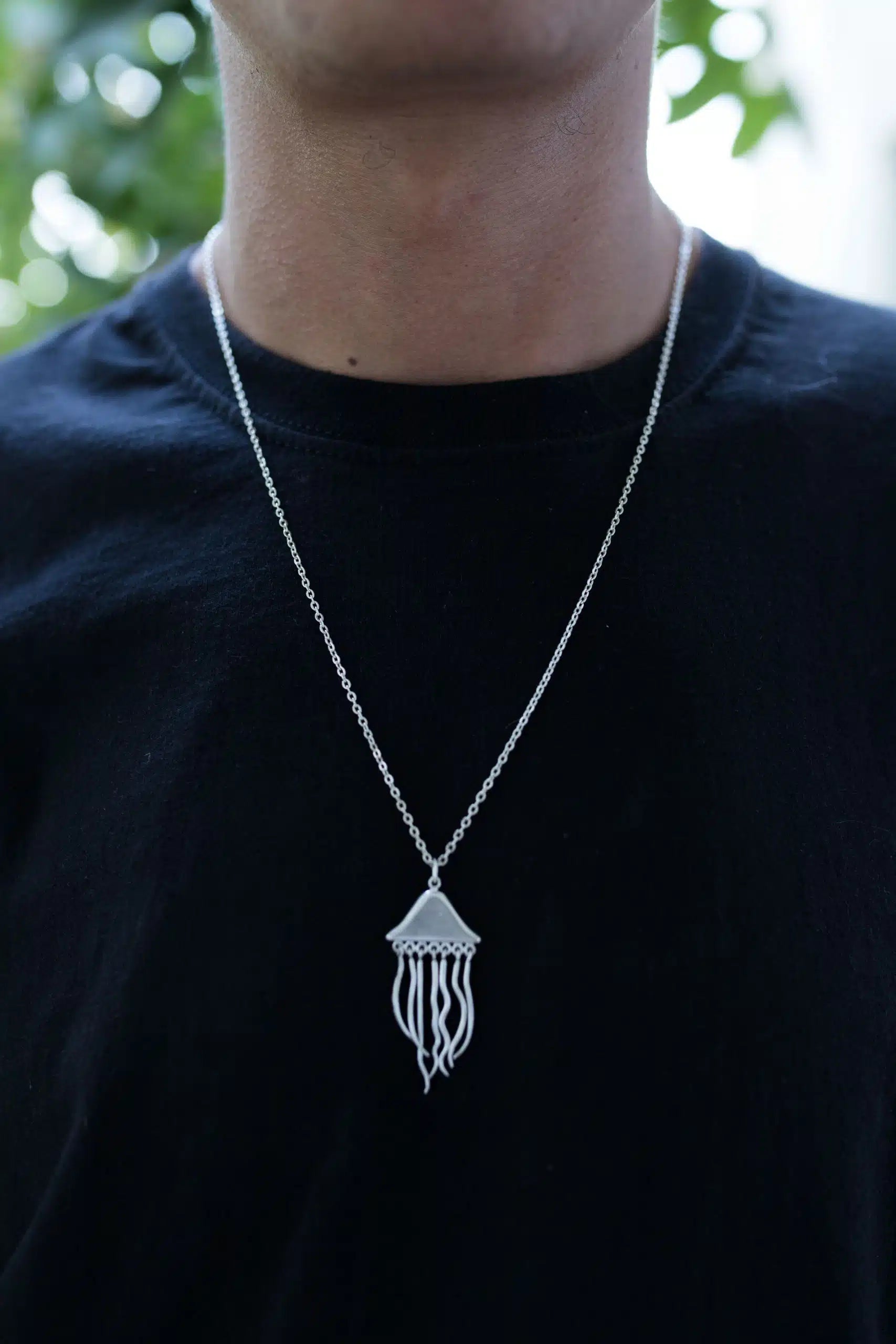 Collier méduse fait main en argent 925