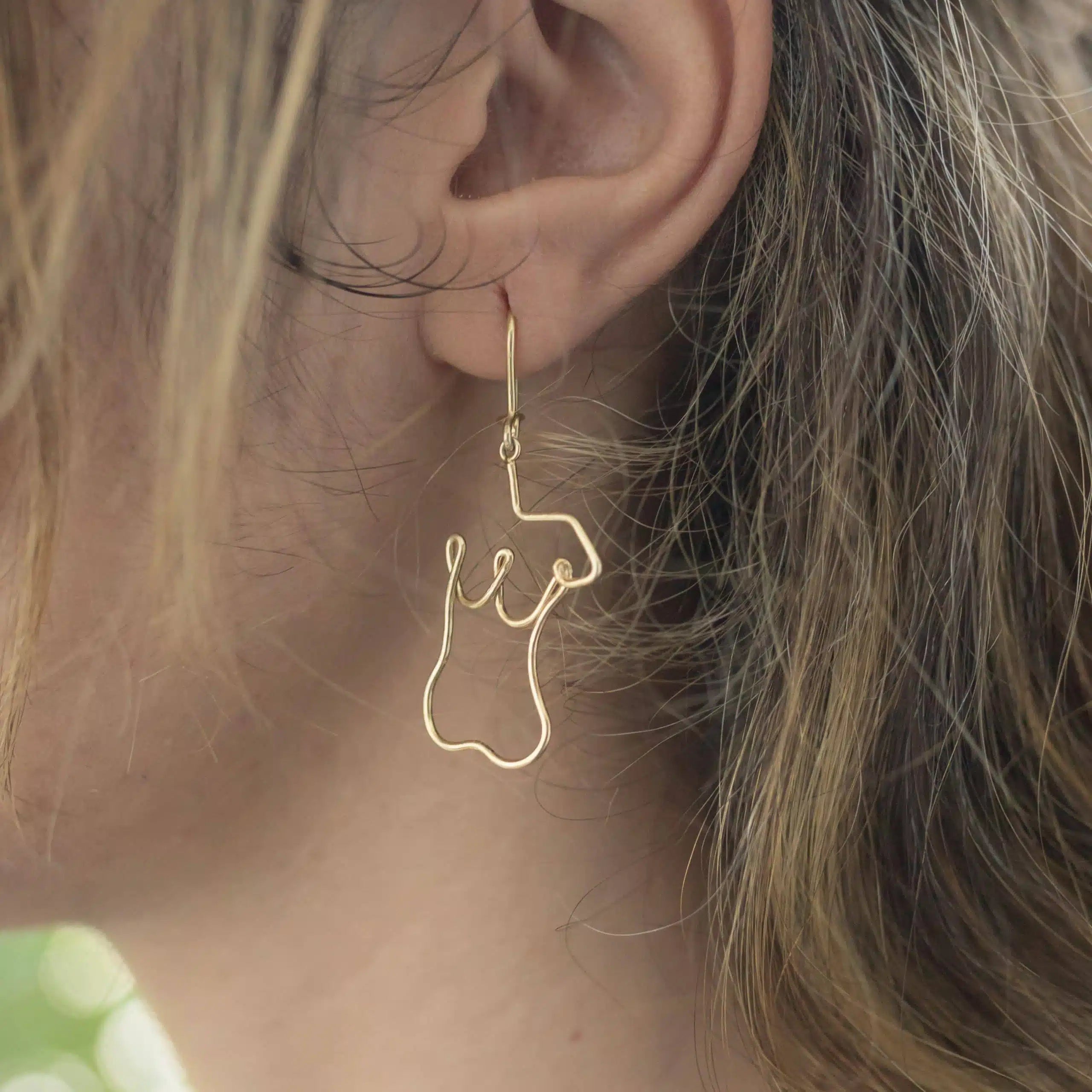 Boucles corps féminin fait main en argent 925