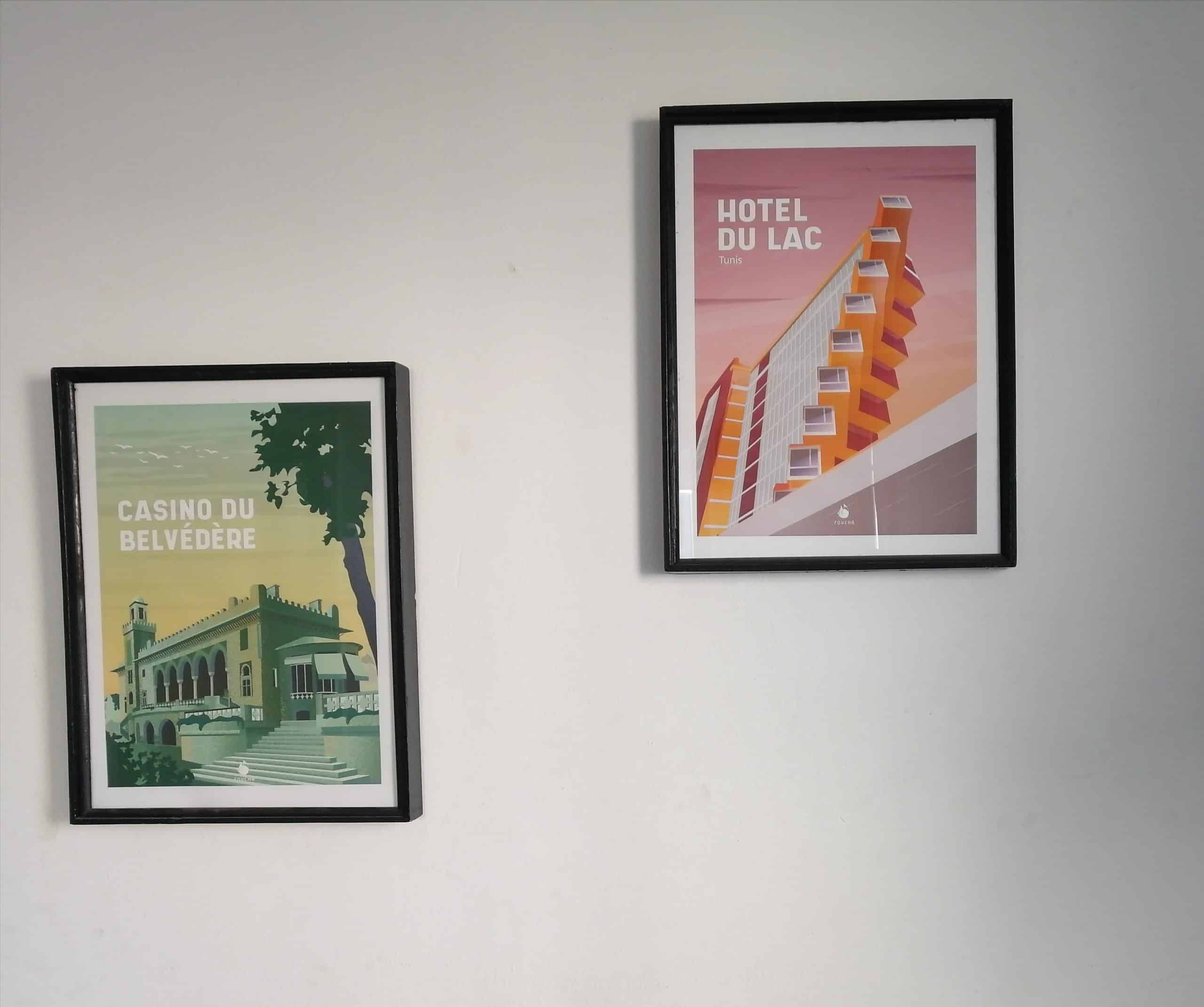 Poster Lieux Célèbres En Tunisie "Hotel Du Lac"