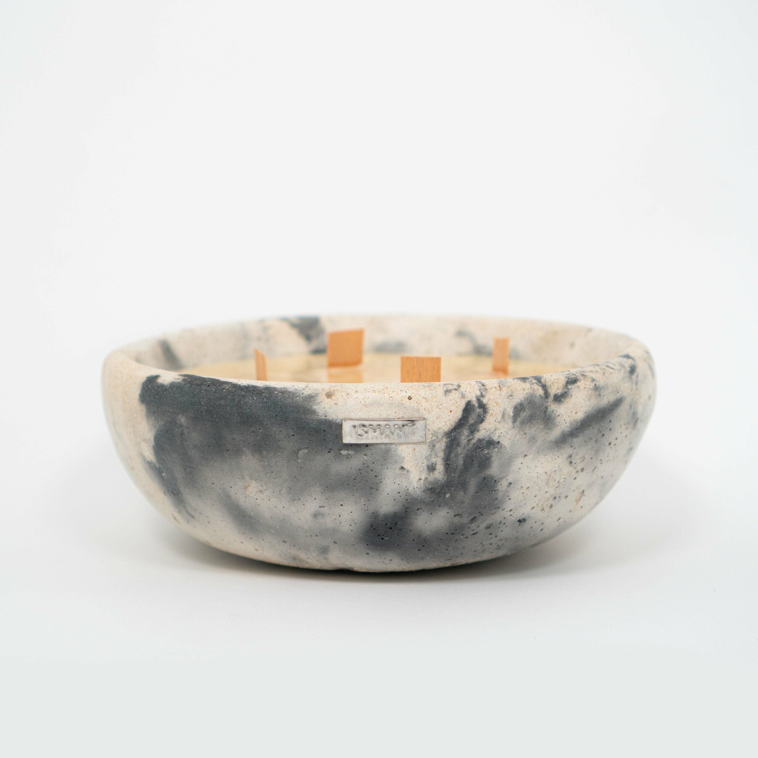 Bougie parfumée en cire de soja avec un bol en béton réutilisable (18 cm)