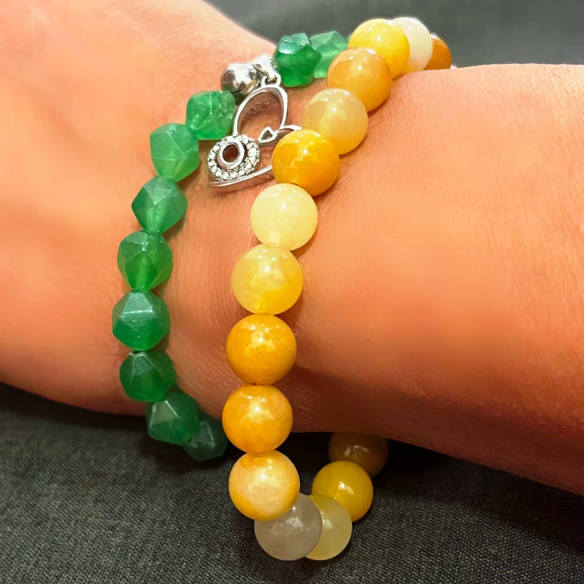 Bracelet PURETE & PAIX en pierre jadéite jaune