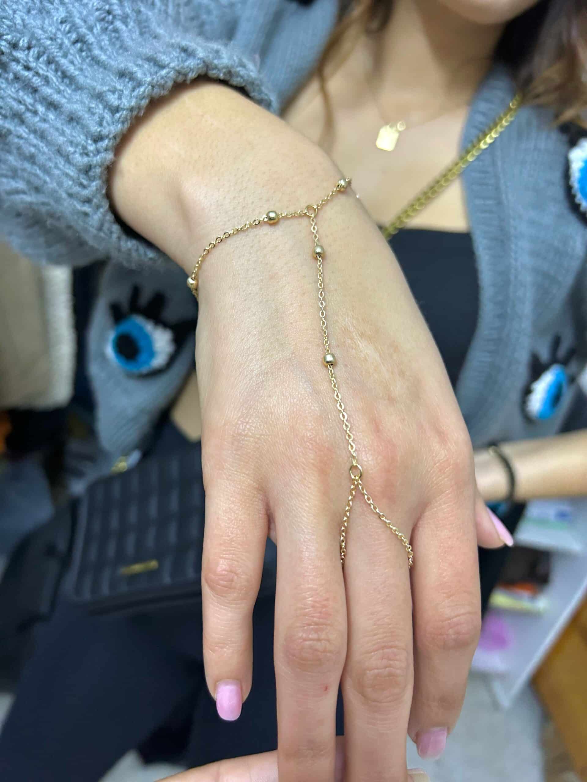 Simple bubbly hand chain - Stainless steel bubbly hand chain