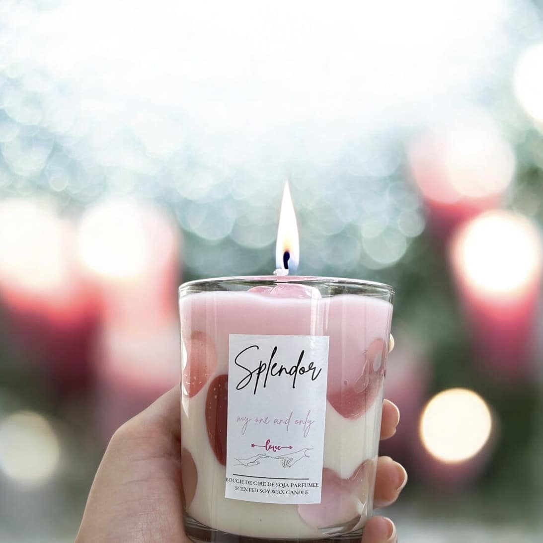 Scented candle available in 6 scents (Jasmine, Vanilla, Oud, Coffee, Vanilla, Fruity Mix, Lavender)