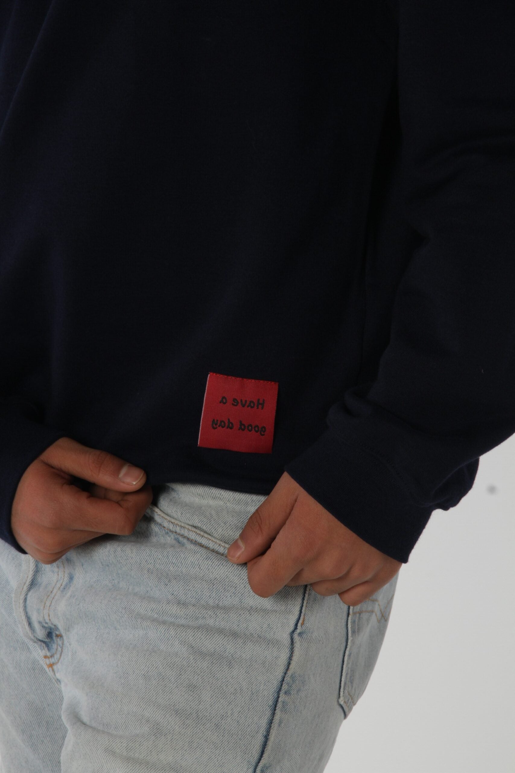 Sweat-Polo loose fit unisexe « YOU LOOK GREAT TO DAY » avec détail en wax