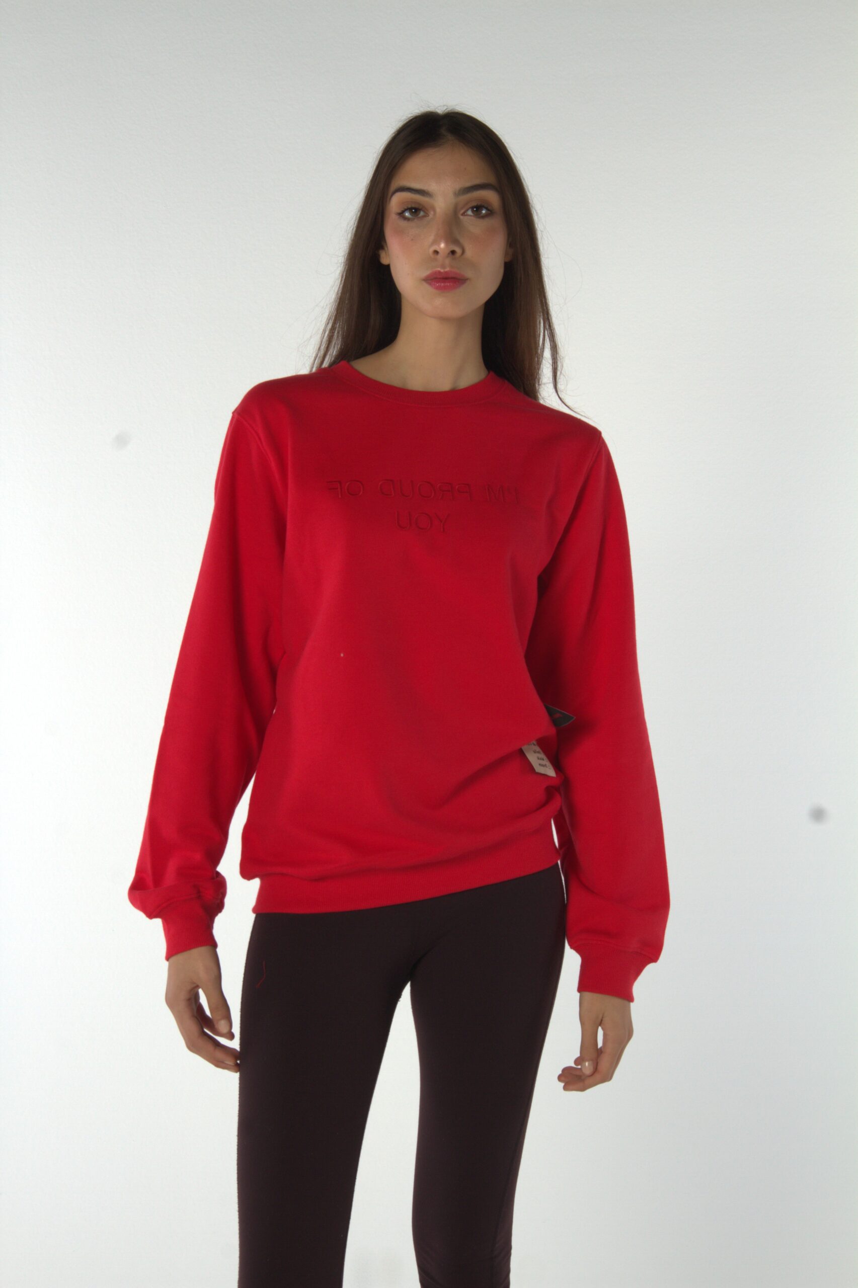 Sweatshirt loose fit col rond unisexe «IM PROUD OF YOU avec détail en Wax