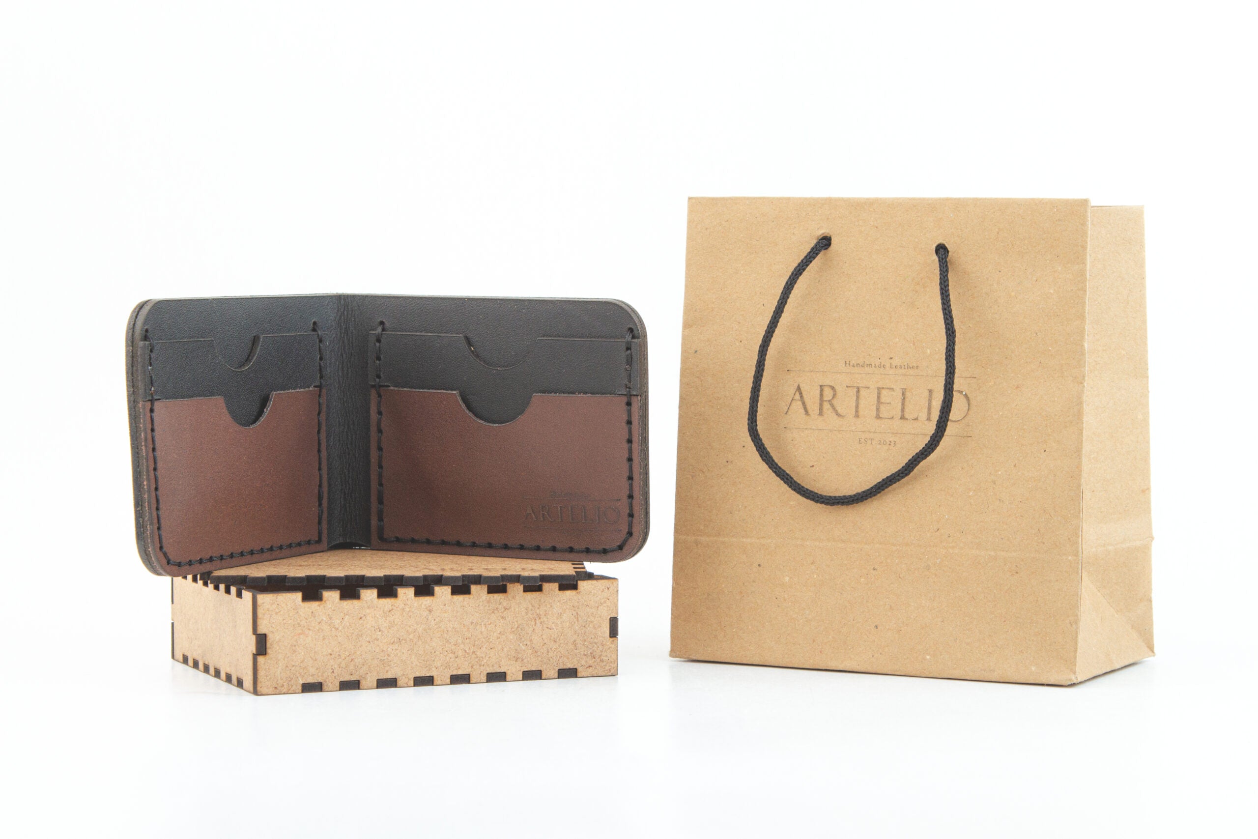 Portefeuille Bifold en Cuir 5 pochettes