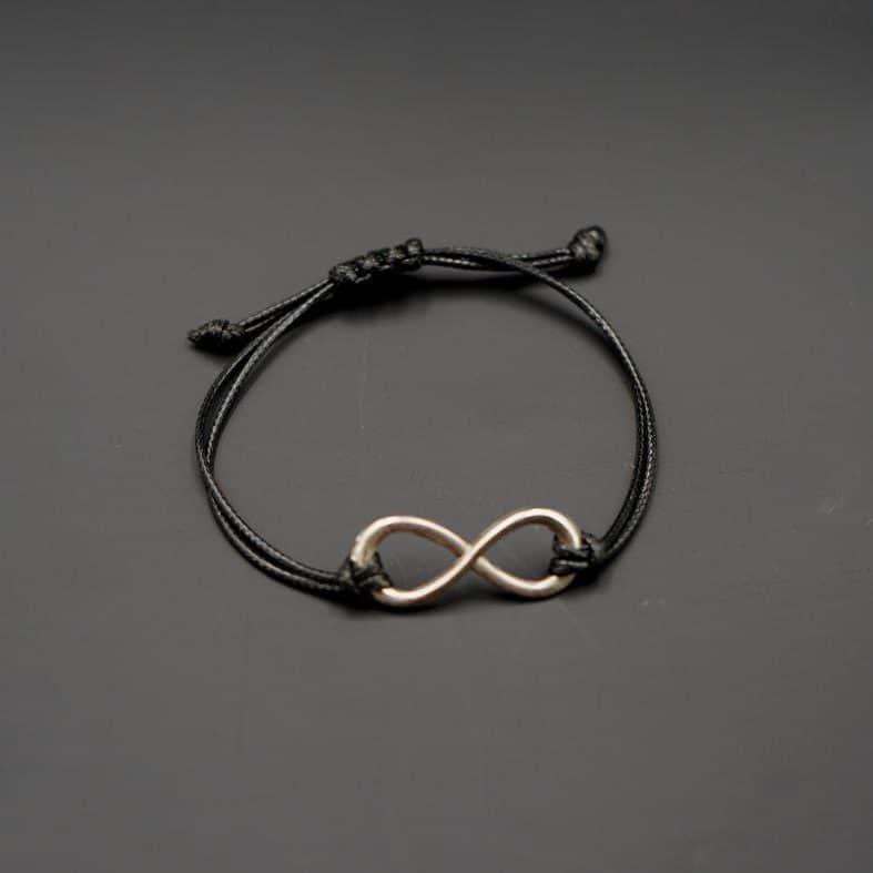 Bracelet cordon et acier inoxydable Infinité unisexe