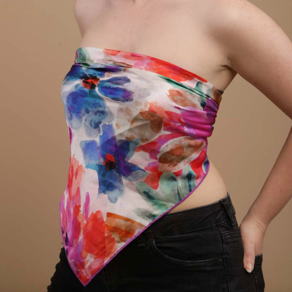 Fancy instinct natural silk scarf in lavender