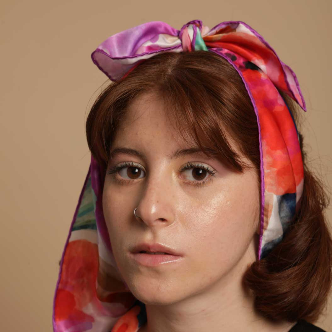 Fancy instinct natural silk scarf in lavender