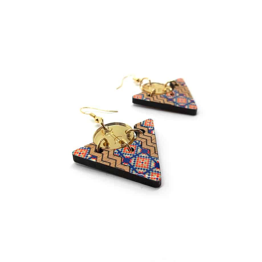 Berber earrings "Khelal Chic" - Wood, Resin & Brass