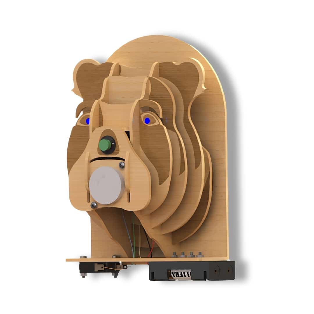 STEM educational game wooden and electronic dog head alarm (+6 years)
