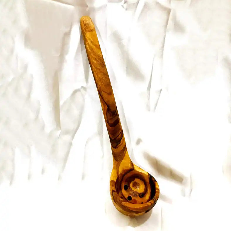 Olive Wood Hole Ladle