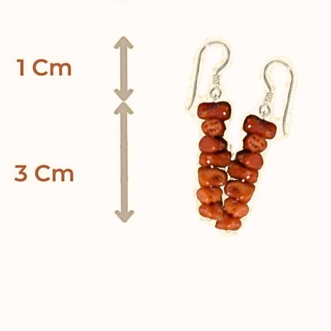 Boucles d'oreilles en corail rouge premier choix pour femme