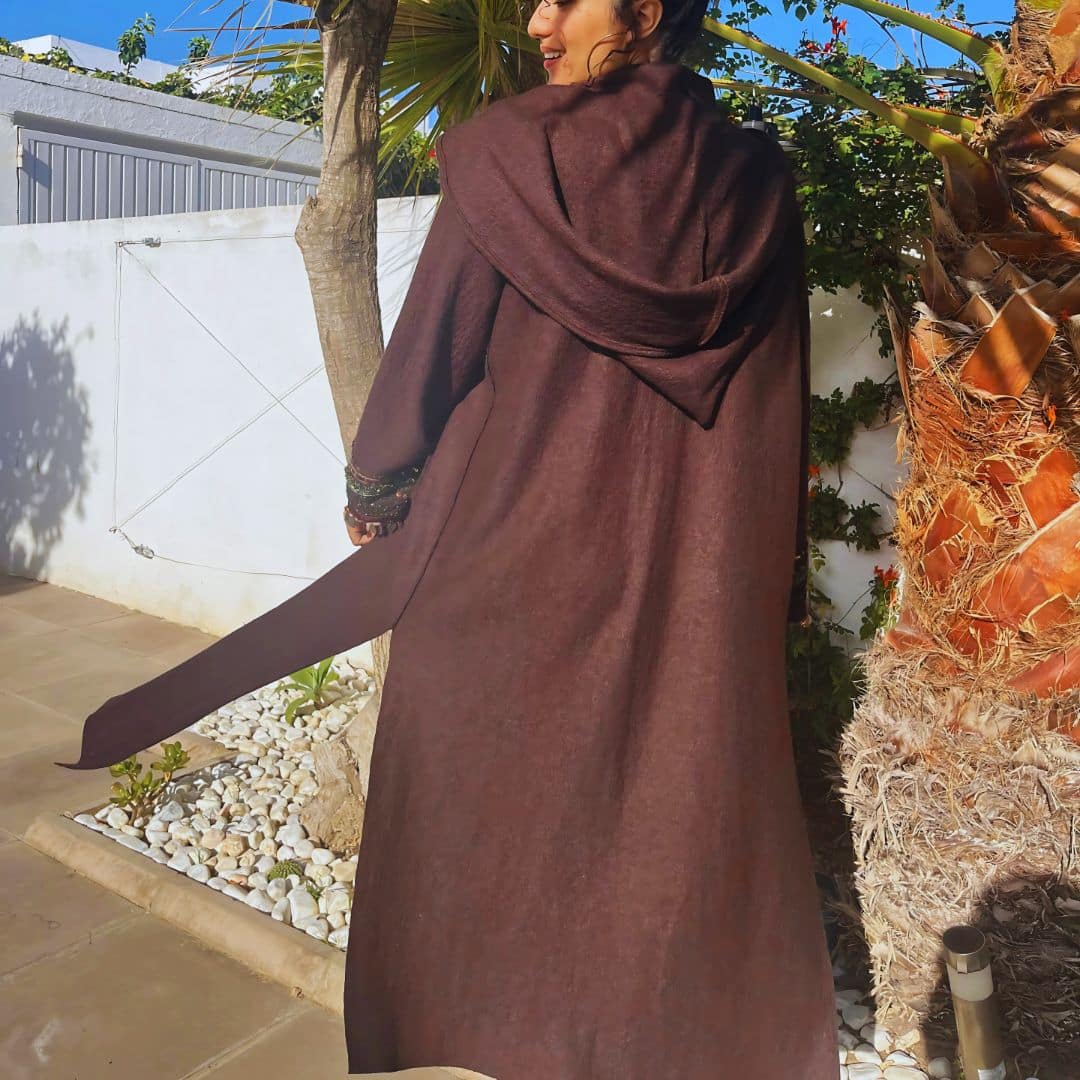 Wool coat with pocket braid - Handmade