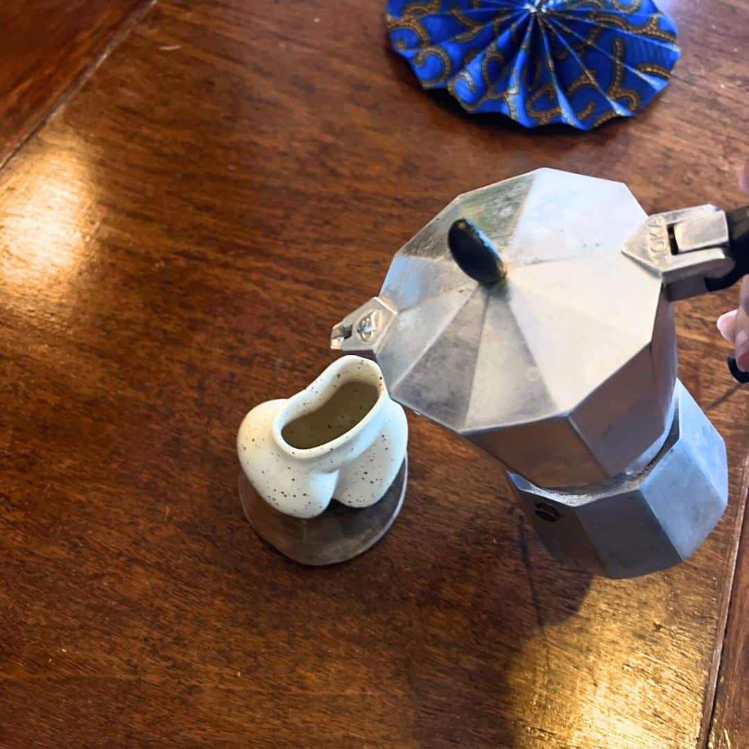 Mug à café avec sous-tasse en bois "Foufoun Power"