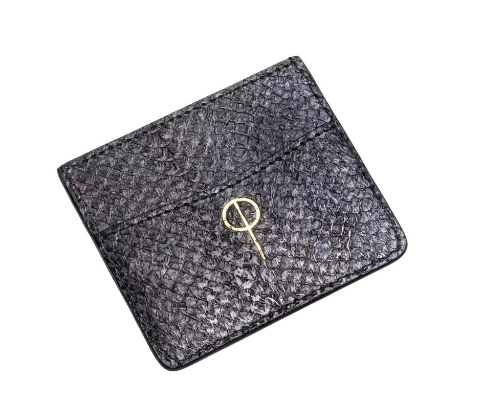 Porte-cartes en cuir de peau de saumon "Nigreos Cardholder"