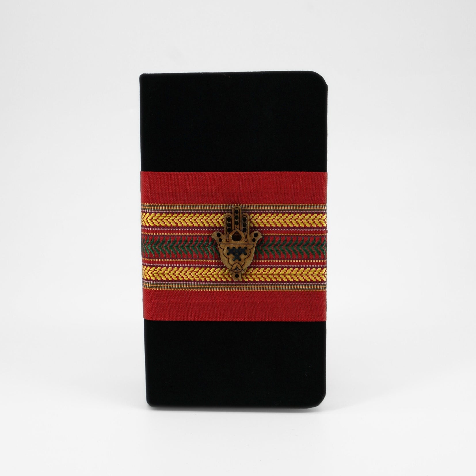 Notebook noir velour avec détails khomsa