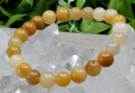 Bracelet PURETE & PAIX en pierre jadéite jaune