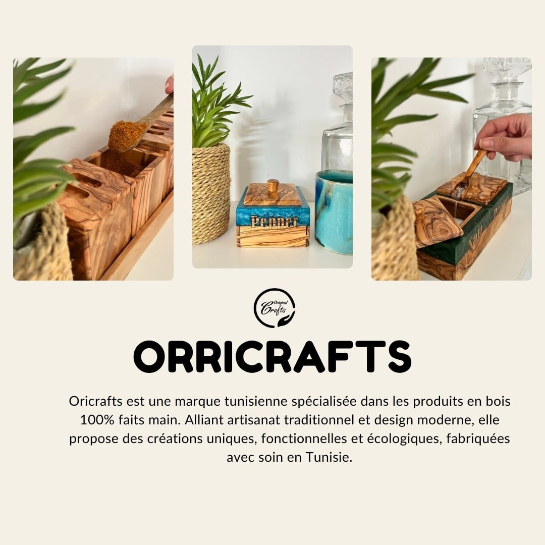 برطمانات توابل من خشب الزيتون - 3 أحجام مختلفة