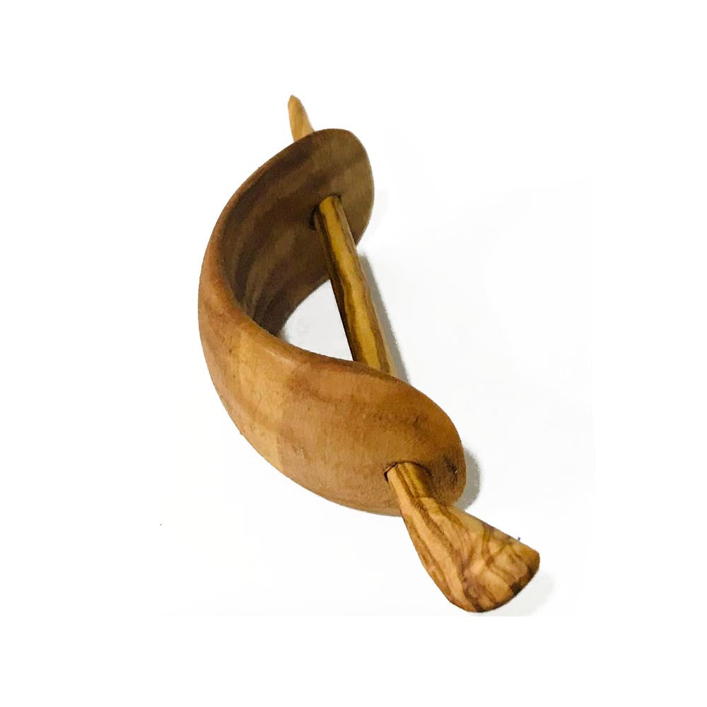Olive wood hair barrette