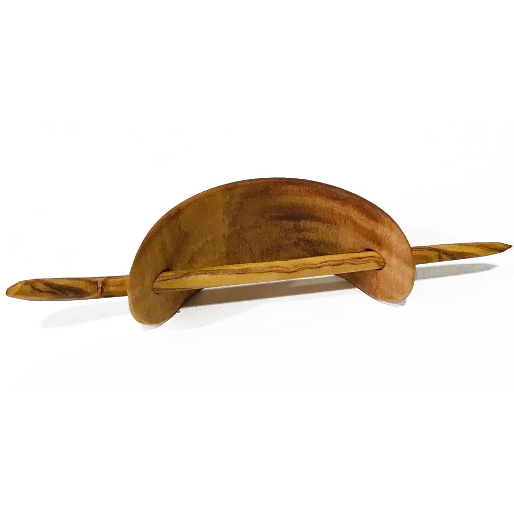 Olive wood hair barrette