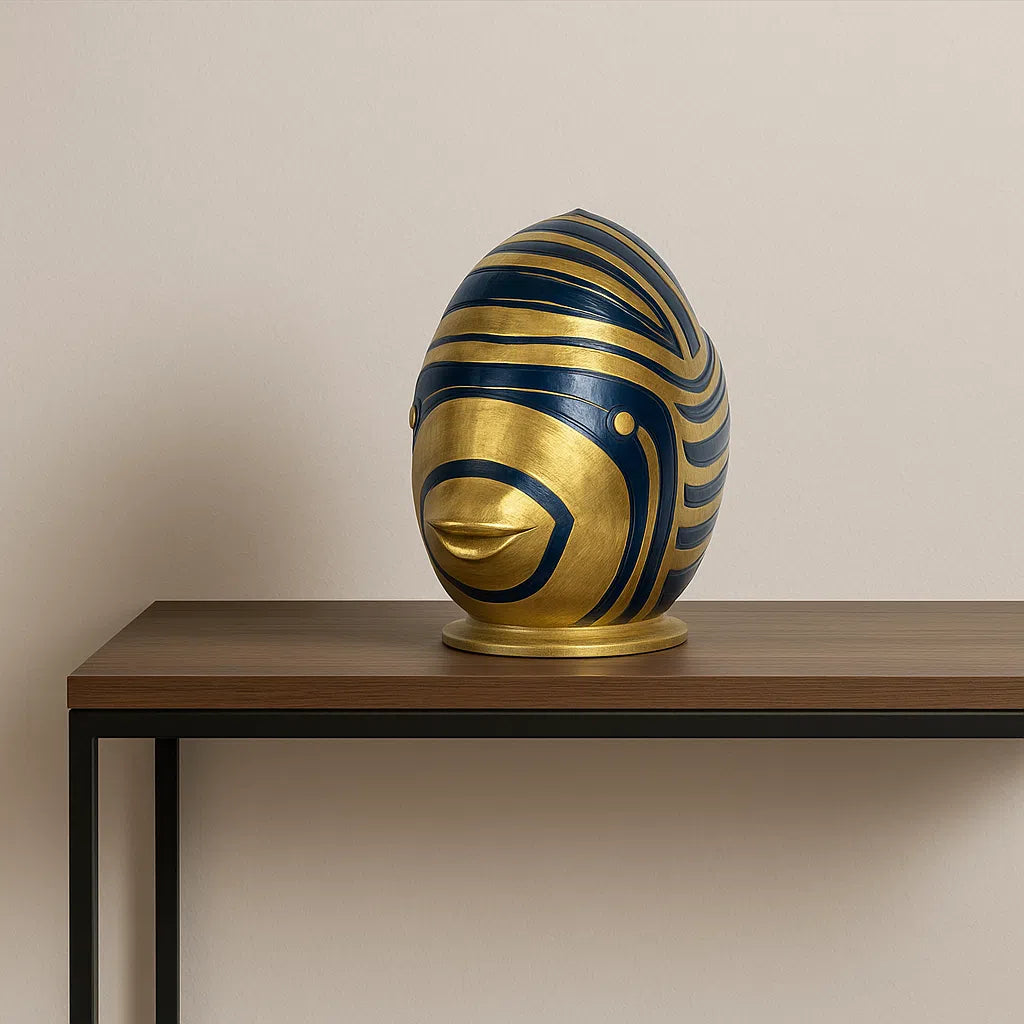 Sculpture Poisson Doré et Noir – Pièce Design en Résine H20 × L25 cm