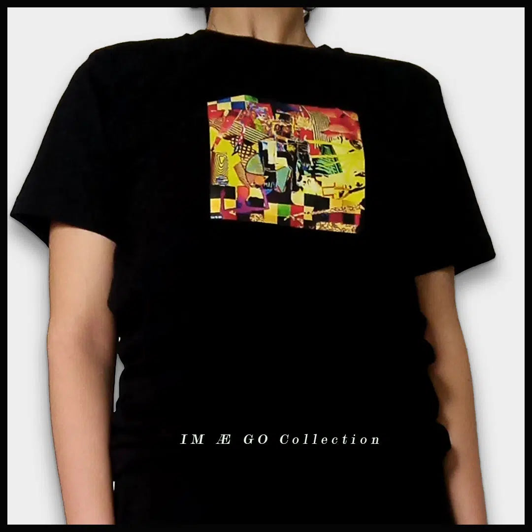 T-shirt noir unisexe inspiré de l’Œuvre “Cosmos Terrestre” (Taille M)