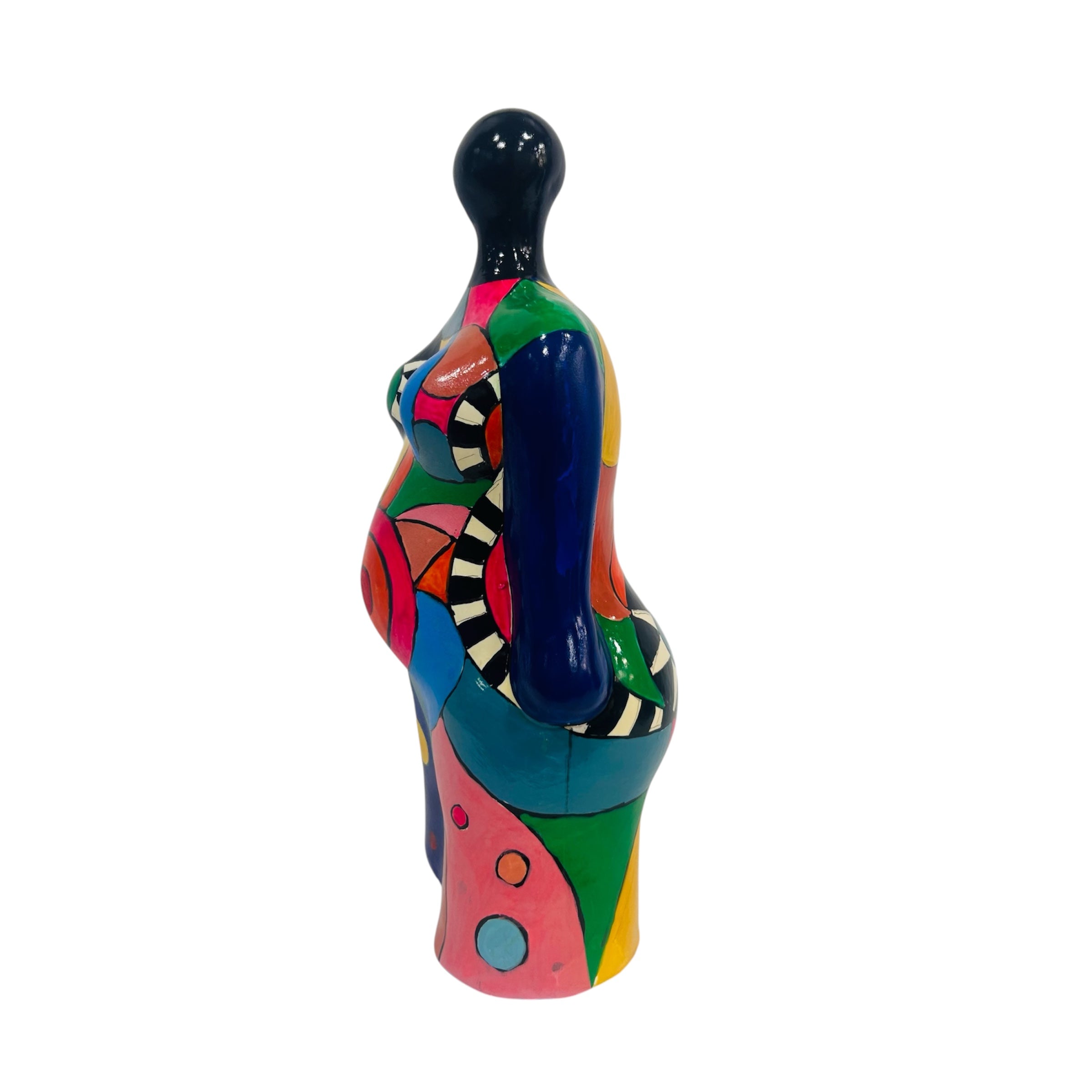 Reine de couleurs à la tête noire, sculpture en hommage à Niki de Saint Phalle